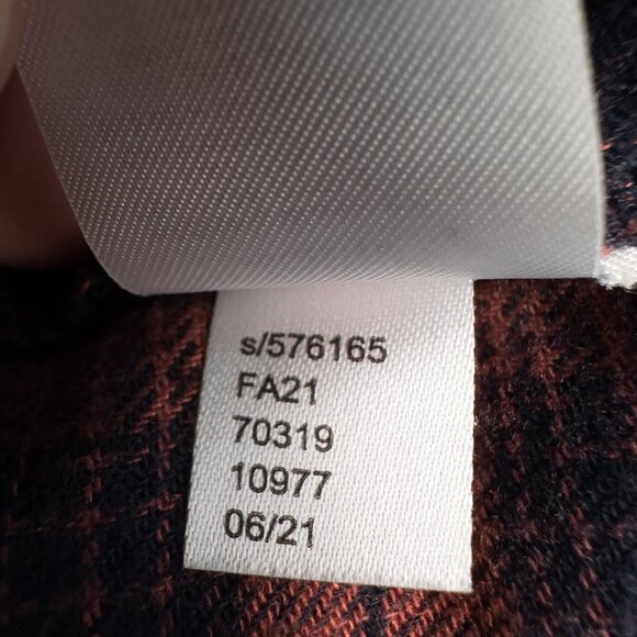 Loft Plaid Drop Waist Shirt Dress Small Tall Navy Blue Pink Cottage Prairie - Picture 16 of 16